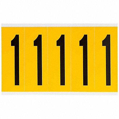 BRADY 15601 Number Label 1 5in.Hx1-3/4in.W Vinyl