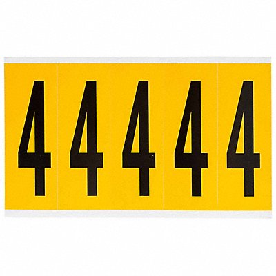 BRADY 15604 Number Label 4 5in.Hx1-3/4in.W Vinyl
