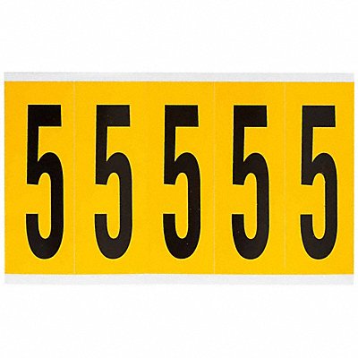 BRADY 15605 Number Label 5 5in.Hx1-3/4in.W Vinyl