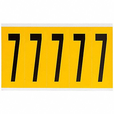 BRADY 15607 Number Label 7 5in.Hx1-3/4in.W Vinyl