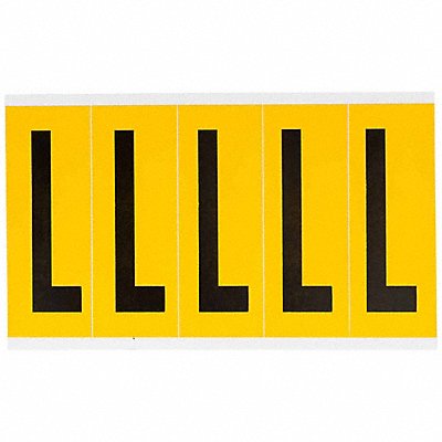 BRADY 1560L Letter Label L 5in.Hx1-3/4in.W Vinyl