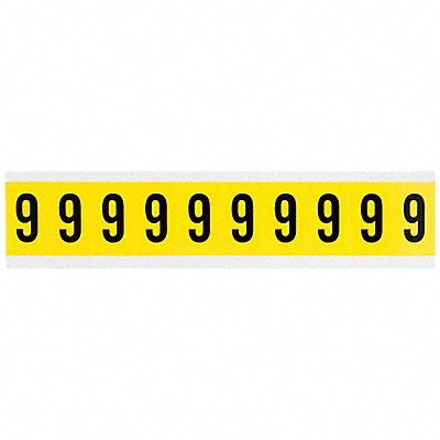 BRADY 34309 Number Label 9 1-1/2in.Hx7/8in.W