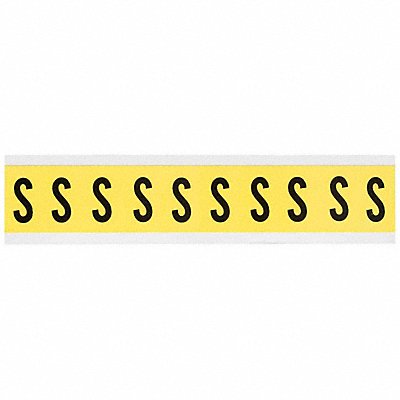 BRADY 3430S Letter Label S 1-1/2in.Hx7/8in.W Vinyl