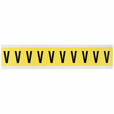 BRADY 3430V Letter Label V 1-1/2in.Hx7/8in.W Vinyl