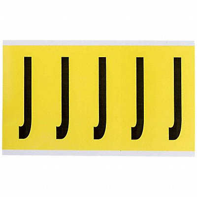 BRADY 3460J Letter Label J 5in.Hx1-3/4in.W Vinyl