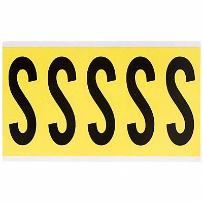BRADY 3460S Letter Label S 5in.Hx1-3/4in.W Vinyl
