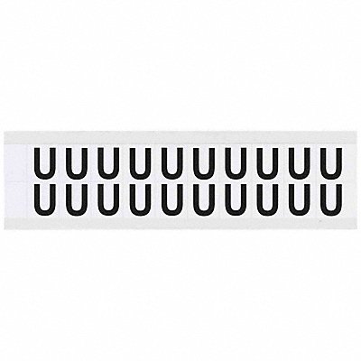 BRADY 9712U Letter Label U 3/4in.Hx21/32in.W Vinyl
