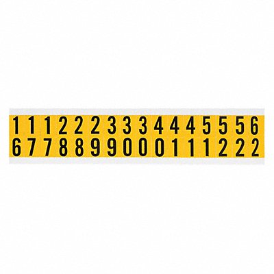 BRADY 1520KIT Numbr Label 0 Thru 9 3/4inHx9/16inW PK25