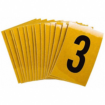 BRADY 59203 Number Label 3 1-1/2in.Hx1in.W PK25