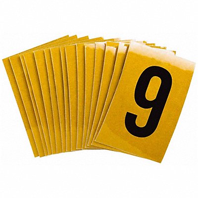 BRADY 59209 Number Label 9 1-1/2in.Hx1in.W PK25
