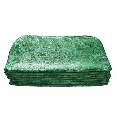TOUGH GUY 32UV03 Microfiber Cloth 12 x 12 Green PK12