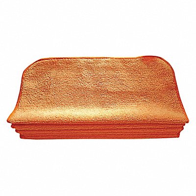TOUGH GUY 32UV06 Microfiber Cloth 12 x 12 Orange PK12