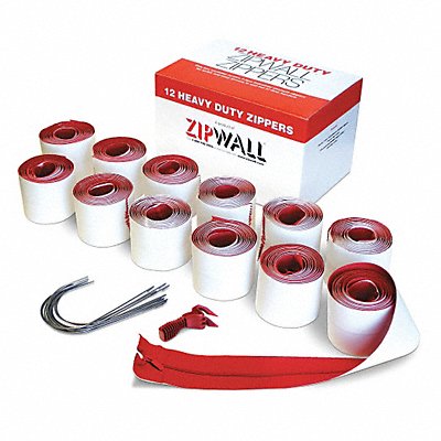 ZIPWALL HDAZ12 Dust Barrier Adhesive Zipper 7ft. PK12
