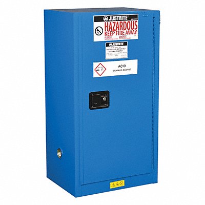 JUSTRITE 861528 Haz Material Safety Cabinet 1 Shelf Blue