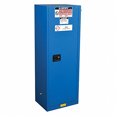 JUSTRITE 862228 Haz Material Safety Cabinet 22 Gal Blue