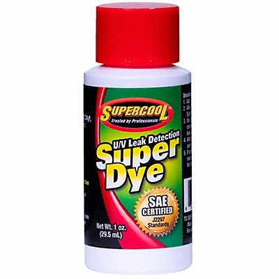 SUPERCOOL 33003 UV Leak Detection Dye Green Size 1 oz.