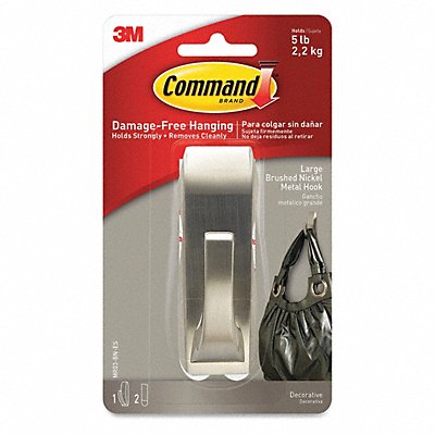 COMMAND MR03BNES Hook Nickel Brushed L