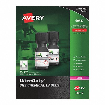 AVERY 60517 UltraDuty GHS Chemical Labels Laser Wht