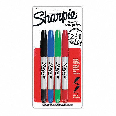 SHARPIE 32174PP Marker Sharpie Twin Ast PK4