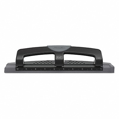 SWINGLINE A7074134 Hole Punch 3 12-Sheet 9/32 Hole Blk/Gy