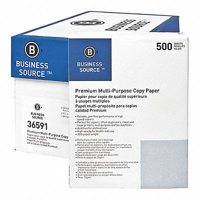 BUSINESS SOURCE BSN36591 Paper Copy 20# 92Brt 8.5 x11 PK10