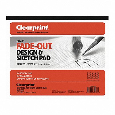 CLEARPRINT 932811ISO Paper Grid Isometric 30Dgre