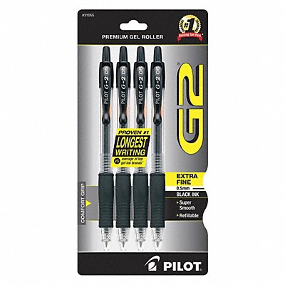 PILOT 31055 Pen Gel G2 Xfn Bk PK4
