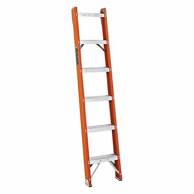 LOUISVILLE LADDER FH1006 Straight Ladder 6 ft Fiberglass Natural