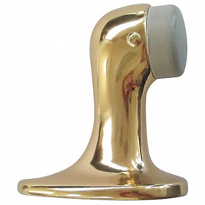 GRAINGER 33J806 Door Stop Floor-Mount Polished Brass