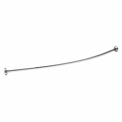 FRANKLIN BRASS 2115BS Curved Shower Rod SS 60 in L Bright