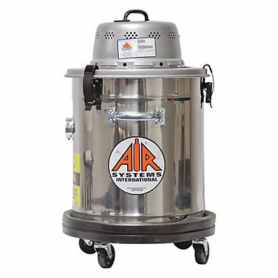AIR SYSTEMS INTERNATIONAL AV5 5 Gal Hepa Vacuum-Ss Steel Tank 1.25Hp