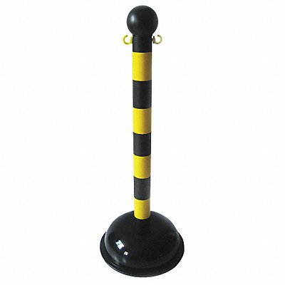 GRAINGER 33L680 Post Warning 41 In H Black/Yellow