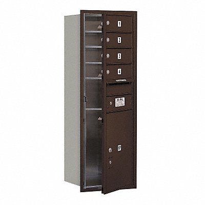 SALSBURY INDUSTRIES 3711S04ZFU Horizontal Mailbox USPS 5Dr Bronze FL 41in