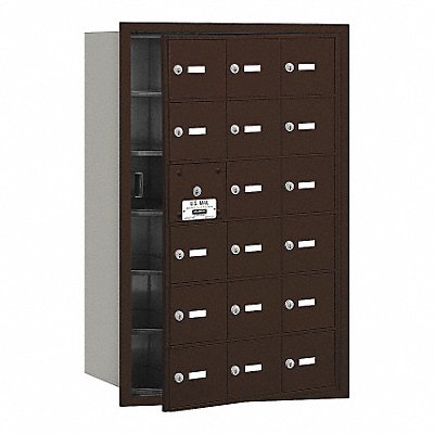 SALSBURY INDUSTRIES 3618ZFU Horizontal Mailbox USPS 18Dr Bz FL 35-1/4in