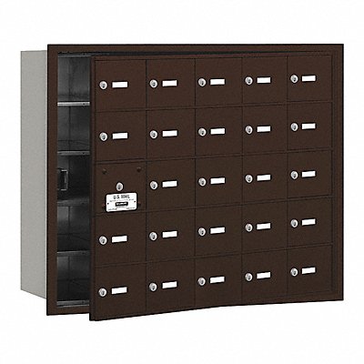 SALSBURY INDUSTRIES 3625ZFU Horizontal Mailbox USPS 25Dr Bz FL 29-3/4in