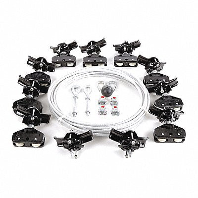 DAYTON 33N213 Festoon System Kit 1/4 In Rope L 60 Ft