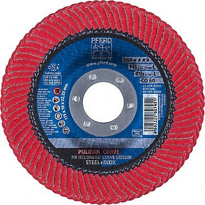 PFERD 67381 Fiber Disc 4 1/2 in Dia 7/8in Arbor