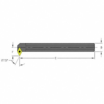 ULTRA-DEX USA S12QSDNCR3 Indexable Boring Bar 1.1900 HSS