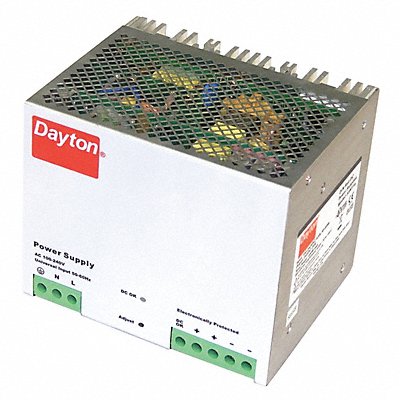 DAYTON 33NT14 Power Supply DIN Rail 480W 24VDC Metal