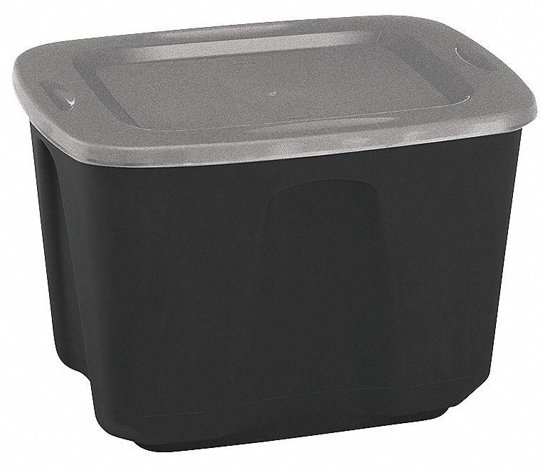 HOMZ 6618GRBKTS08 Storage Tote Black/Grey Polypropylene