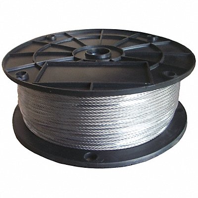 DAYTON 33RG78 Wire Rope 250 ft L 1/4 in Dia 1 640 lb