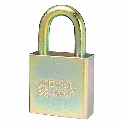 AMERICAN LOCK A5200GLNKAS6 Keyed Padlock 3/4 in Rectangle Gold PK6