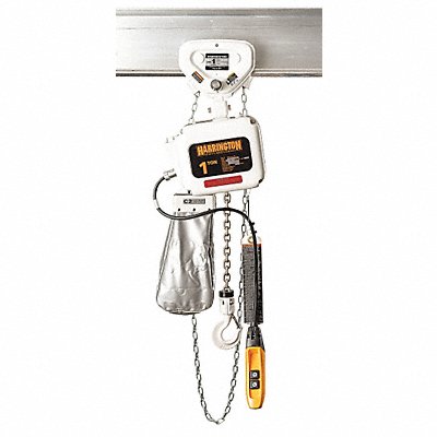 HARRINGTON NERG003LFG10 Electric Chain Hoist w/Trolley 10ft. 15 fpm