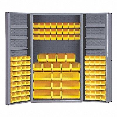 DURHAM MFG DC481146DS95 Bin Cabinet 72 x48 x24 Grey 114YellowBns