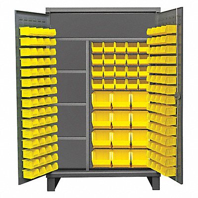 DURHAM MFG HDJC2448781564S95 Bin Cabinet 78 x48 x24 Grey 156YellowBns