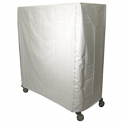 GRAINGER 33Y381 Cart Cover 48x18x74 White Vinyl Zipper