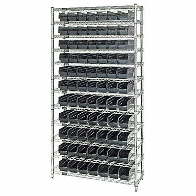 QUANTUM STORAGE SYSTEMS WR12101BK G7060 Bin Shelving 12inx74inx36in Black