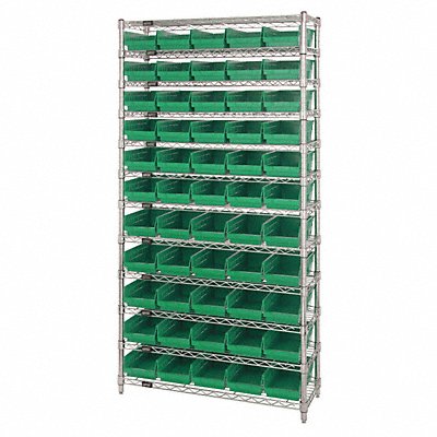 QUANTUM STORAGE SYSTEMS WR12102GN G7061 Bin Shelving 12inx74inx36in Grey