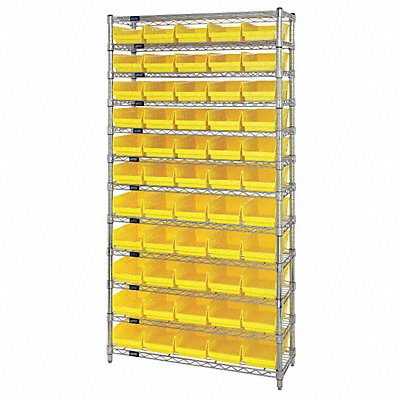 QUANTUM STORAGE SYSTEMS WR12102YL G7061 Bin Shelving 12inx74inx36in Yellow