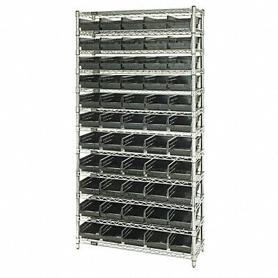 QUANTUM STORAGE SYSTEMS WR12104BK E3958 Bin Shelving 18inx74inx36in Black